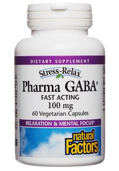 NATURAL FACTORS Pharma GABA Fast Acting 100mg, 60 Vegetarian Capsules