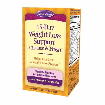 NATURES SECRET 15 Day Weight Loss Support, Cleanse and Flush, 60 tablets