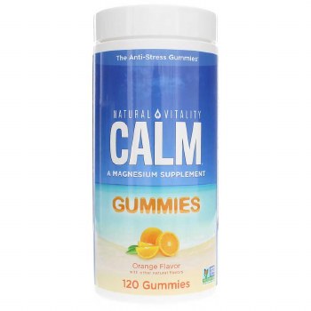 NATURAL VITALITY Calm Magnesium Orange Flavored Gummies, 120 gummies