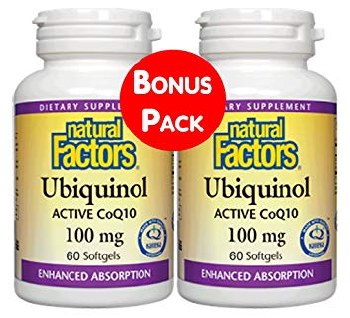 NATURAL FACTORS Ubiquinol 100mg  BonusPack, 60 + 60 softgels