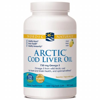 NORDIC NATURALS Arctic Cod Liver Oil, 750 mg, 180 Softgels