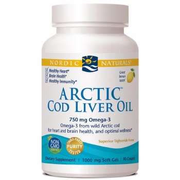 NORDIC NATURALS Arctic Cod Liver Oil, 1000 mg, 90 Softgels