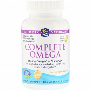 NORDIC NATURALS Complete Omega Lemon, 1000 mg, 60 Softgels