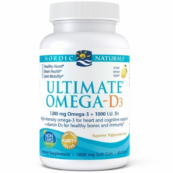 Nordic Naturals Ultimate Omega, D3 Lemon 1000 mg. – 120 Softgels