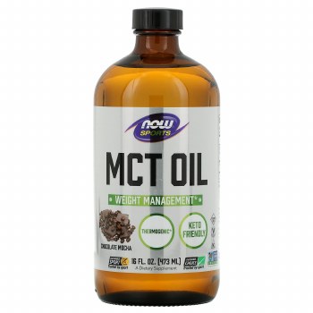 NOW MCT Oil, Chocolate Mocha 16 oz