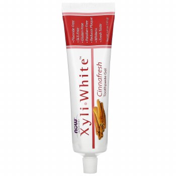 NOW Xyli White Cinnafresh Toothpaste Gel, Cinnamon Flavor, 6.4 oz