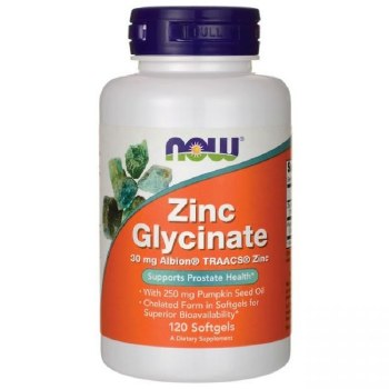 NOW Zinc Glycinate 30 mg, 120 capsules