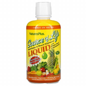 NATURE'S PLUS Source of Life® Multi-Vitamin &amp; Mineral Liquid Tropical Fruit, 30 fl oz