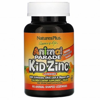 NATURE'S PLUS Animal Parade® KidZinc® Lozenges Tangerine, 90 Animal Shaped Lozenges