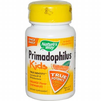 NATURE'S WAY Primadophilus Kids, Orange flavored, 30 chewable tablets