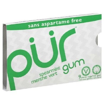 PUR Spearmint Gum, 9 pieces