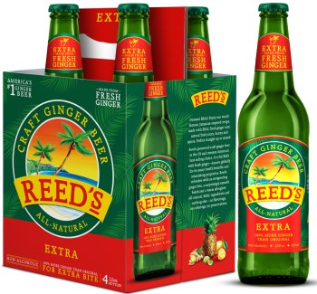 REED'S EXTRA Ginger Beer, 4 bottles