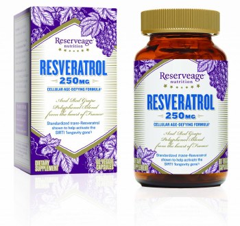 RESERVEAGE Resveratrol 250 mg, 60 capsules