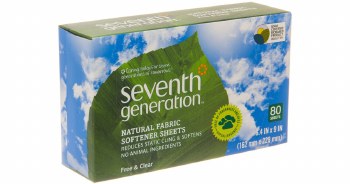 SEVEN GENERATION Natural Fabric Softener Sheets, 80 sheets