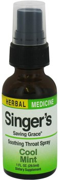HERBS ETC. SINGER'S Saving Grace Soothing Throat Spray, Cool Mint, 1oz