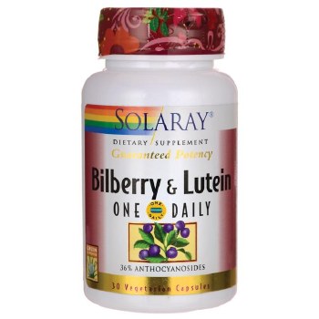 SOLARAY Bilberry &amp; Lutein Dietary Supplement, 30 Vegeta