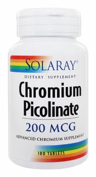 SOLARAY Chromium Picolinate, 200 mcg - 100 Tablets