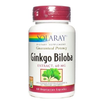 SOLARAY Ginkgo Biloba Leaf Extract, 60 mg - 60 VegCaps