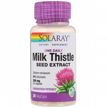 SOLARAY Milk Thistle Seed Extract, 350 mg - 30 VegCaps