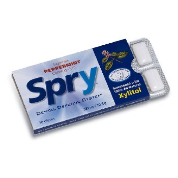 SPRY Sugar-Free Peppermint Gum, 10 pieces