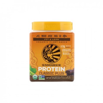 SUNWARRIOR Classic Plus Plant-Based Protein, Chocolate, 13.2 oz