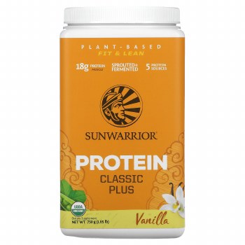 SUNWARRIOR Classic Plus Plant-Based Protein, Vanilla, 1.65 lb