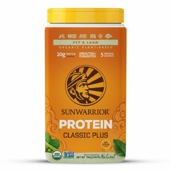 SUNWARRIOR Classic Plus Plant-Based Protein, Natural, 30 Servings