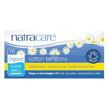 NATRACARE Organic Cotton Tampons with Applicator Super , 16 tampons