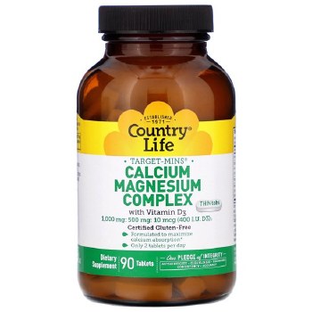 COUNTRY LIFE Calcium-Magnesium Complex, 90 Tablets