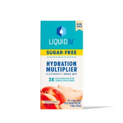 LIQUID I.V. Sugar Free Hydration Multiplier, White Peach, Box of 10