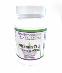 HEALTHY APPETITES Vitamin D3 5000 IU 250 softgels