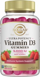 SOLGAR Vitamin D3 Gummies, 5000 IU, 60 Gummies