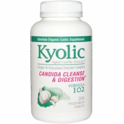 KYOLIC Aged Garlic Formula 102 - Candida Cleanse & Digestion 200 Capsules