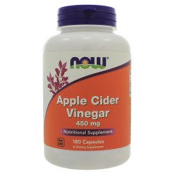 NOW Apple Cider Vinegar 450 mg, 180 capsules