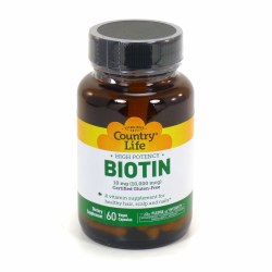 COUNTRY LIFE Biotin High Potency Gluten Free, 5 mg, 60 Vegetarian Capsules