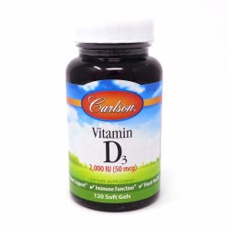 CARLSON Vitamin D3 2000IU, 120 Softgels