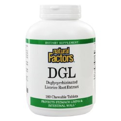 NATURAL FACTORS DGL Licorice Root Extract, 180 Chewable Tablets