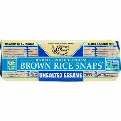 EDWARD & SONS  Brown Rice Snaps, unsalted sesame