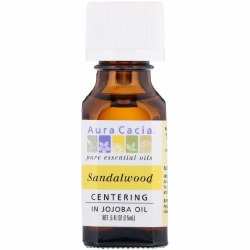 AURA CACIA Sandalwood in Jojoba Oil, 0.5 oz