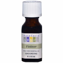 AURA CACIA Vetiver Pure Essential Oil, 0.5 oz