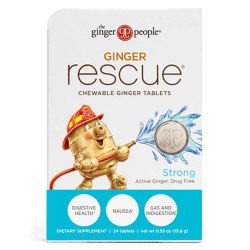 THE GINGER PEOPLE Ginger Rescue Chewable Ginger Tablets, 24 tablets