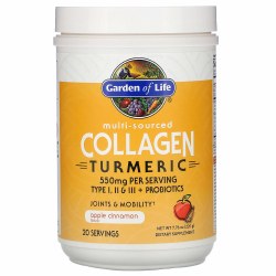 GARDEN OF LIFE Multi-Sourced Collagen Turmeric Apple Cinnamon, 7.76 oz