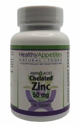 HEALTHY APPETITES Zinc (Amino Acid Chelated), 100 Tablets