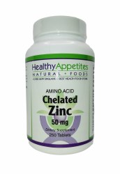 HEALTHY APPETITES Zinc (Amino Acid Chelated), 250 Tablets