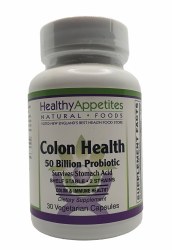 HEALTHY APPETITES Colon Health Probiotic, 50 Billion, 30 Vegetarian Capsules