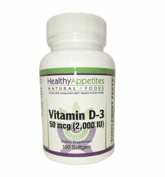 HEALTHY APPETITES Vitamin D3 2000 IU 100 softgels