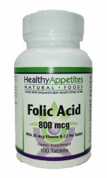 HEALTHY APPETITES Folic Acid 800 mcg 100  tablets