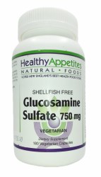 HEALTHY APPETITES Glucosamine Sulfate, 750mg, 180 Vegetarian Capsules