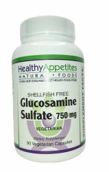 HEALTHY APPETITES Glucosamine Sulfate, 750mg, 90 Vegetarian Capsules