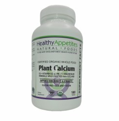 HEALTHY APPETITES Certified Organic Whole Food Plant Calcium, 180 Tablets